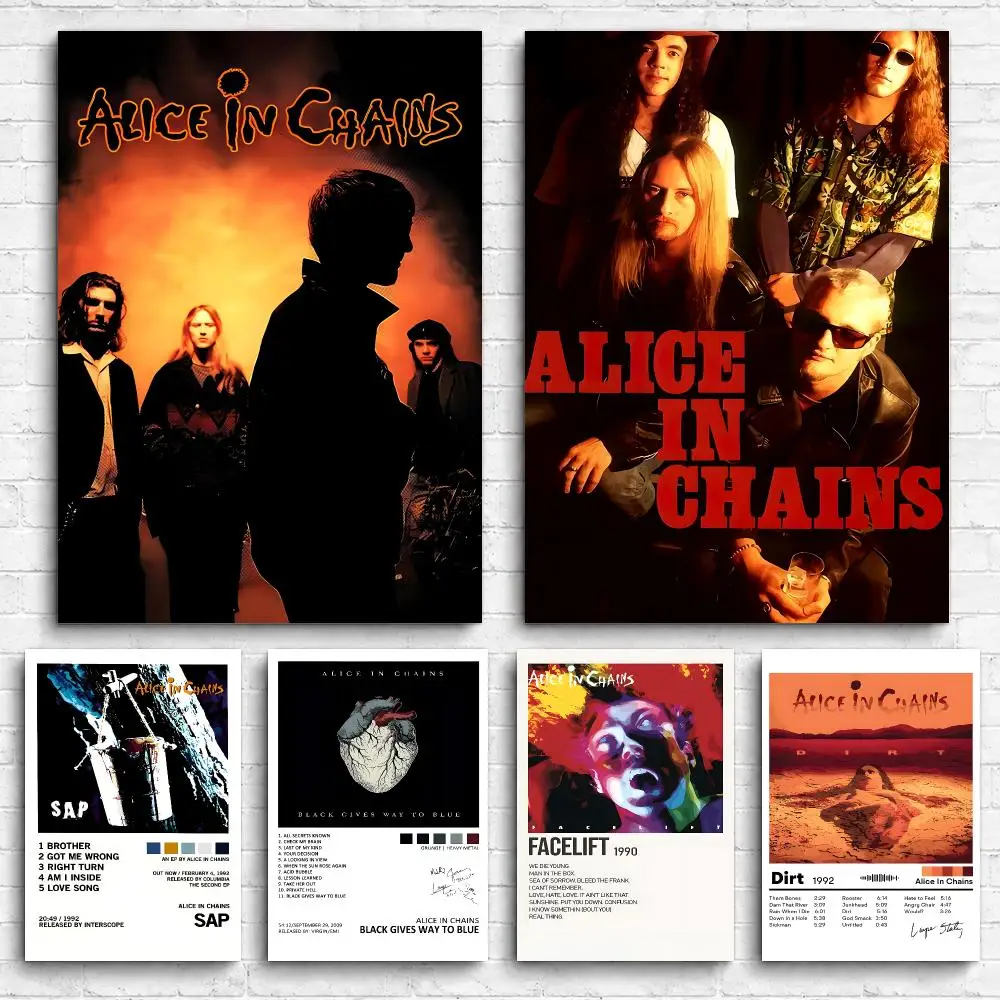 Band Album A-Alice in C-Chains Framed Wall Painting Canvas Poster Ready to Hang Wall Art for Bedroom Living Room Home Decor Gift