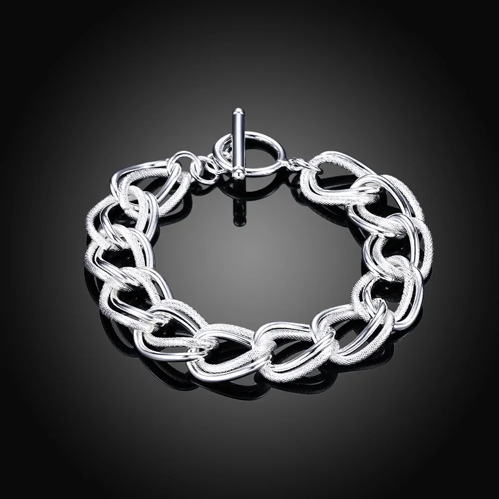 Feines, edles 925er-Sterlingsilber-Armband mit massiver Kette für Damen und Herren, Charm-Party-Geschenk, Hochzeit, Party, Modeschmuck