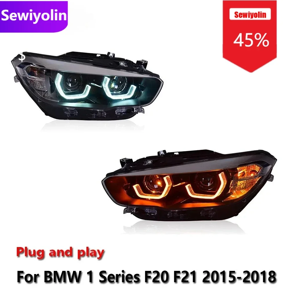 

Car DRL LED Headlight Assemblies For BMW 1 Series F20 F21 2015-2018 Auto Fog DRL Brake Turn Signal Lamp Plug and Pla