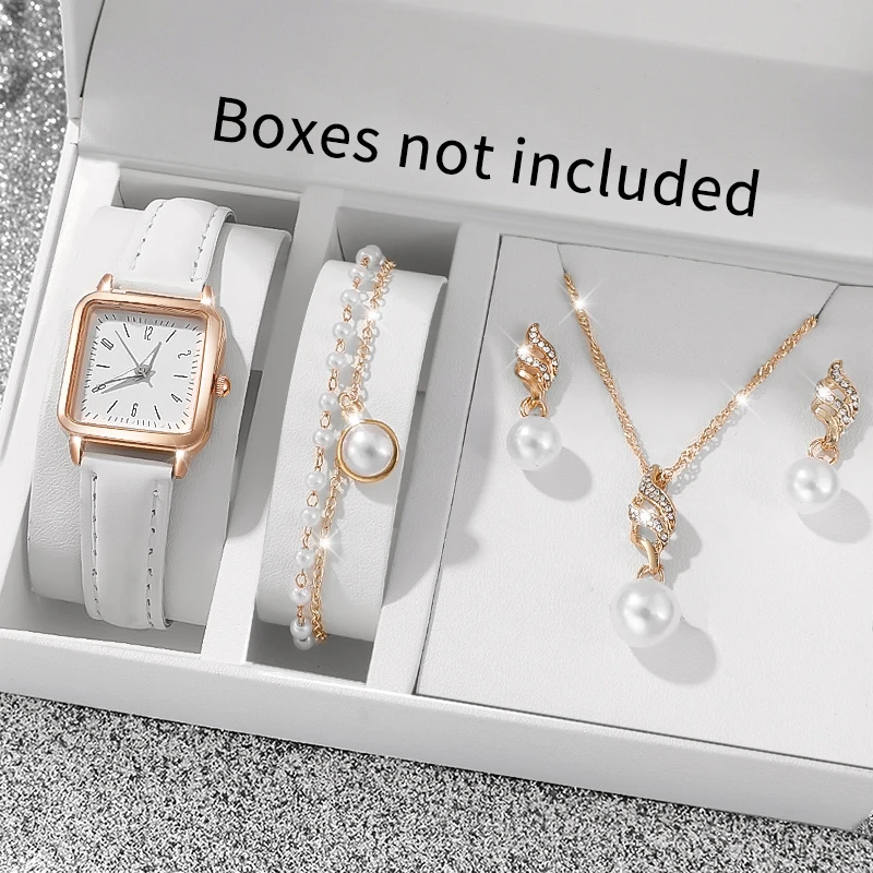 5pc trendy and elegant women's quartz watch and accessory combination set is the best choice for gift giving
