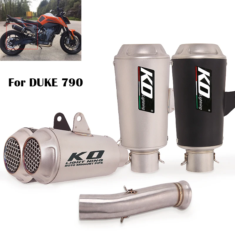 

Motorcycle Exhaust System Middle Link Pipe 51mm Muffler Silencer Tip Slip On Stainless Steel Modified For DUKE 790 All Years