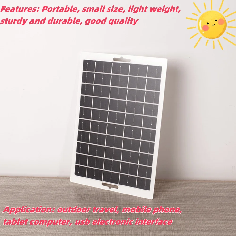 5V 8WSolar Panel USB Waterproof Outdoor Hike Camping Portable Cells Battery Solar Charger Plate for Mobile Phone Power Bank