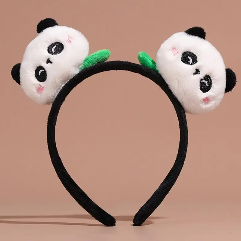 3D Panda Serie Fluffy Plush Panda Hairband Hair Lovely Doll Bear Clips Brooch For Girls Boys Couple Headdress