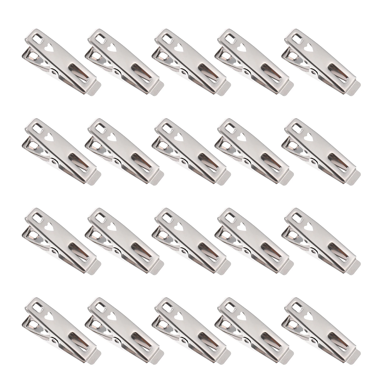 

20pcs Stainless Steel Clothespins Windproof Clips for Hanging Clothes Towels Quilts Baby Strong Clamping Fast