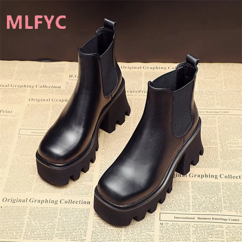 Simple Winter New Boots ladies Waterproof Platform High Heel Short Boots Women\'s Fashion and Casual Style mujer Boots