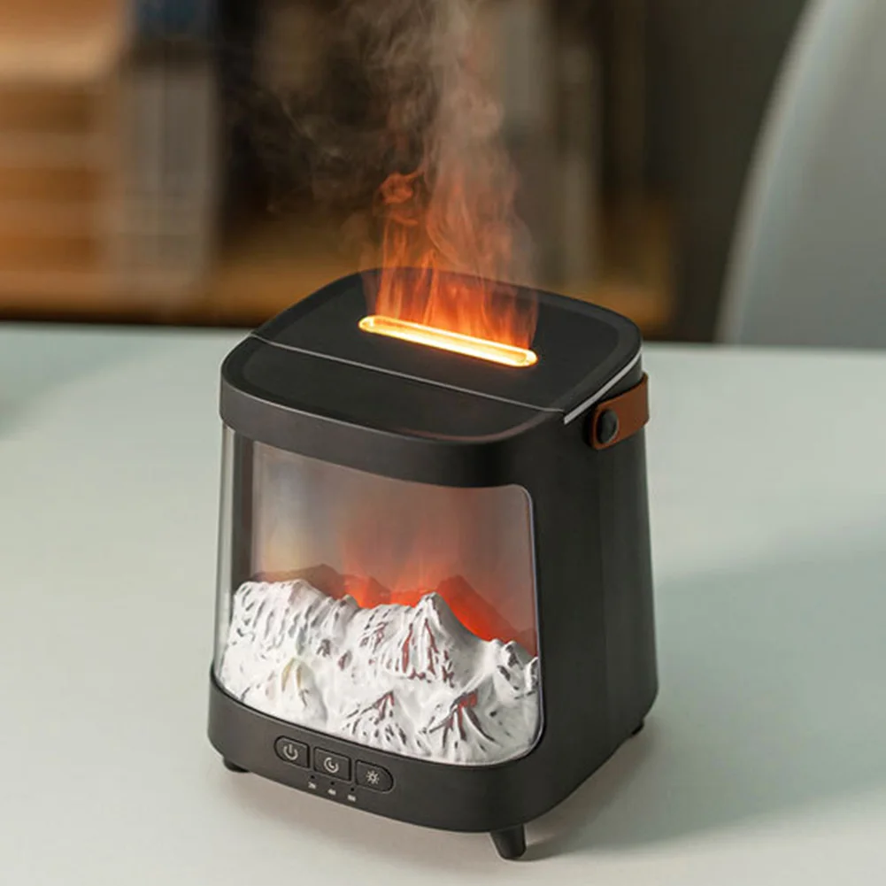 

Fireplace Humidifier with 7 Color LED Lighting and Flame Effect Aromatherapy Diffuser for Moisturizing and Purifying Indoor Air