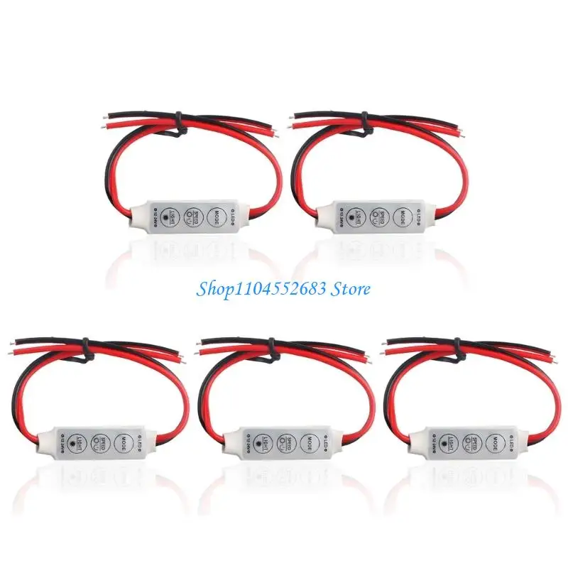 Y6GD Single Color Lighting Controller 3 Button Operations 8 Preset Types Size Design for 12 24V LED Systems