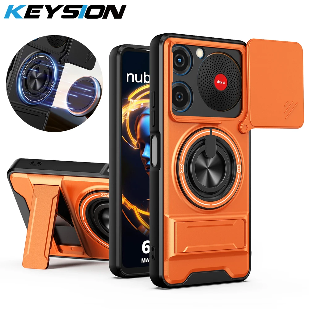 KEYSION-funda de teléfono magnética para ZTE nubia Music Slide, protección de cámara, soporte vertical, cubierta trasera a prueba de golpes para Nubia Music
