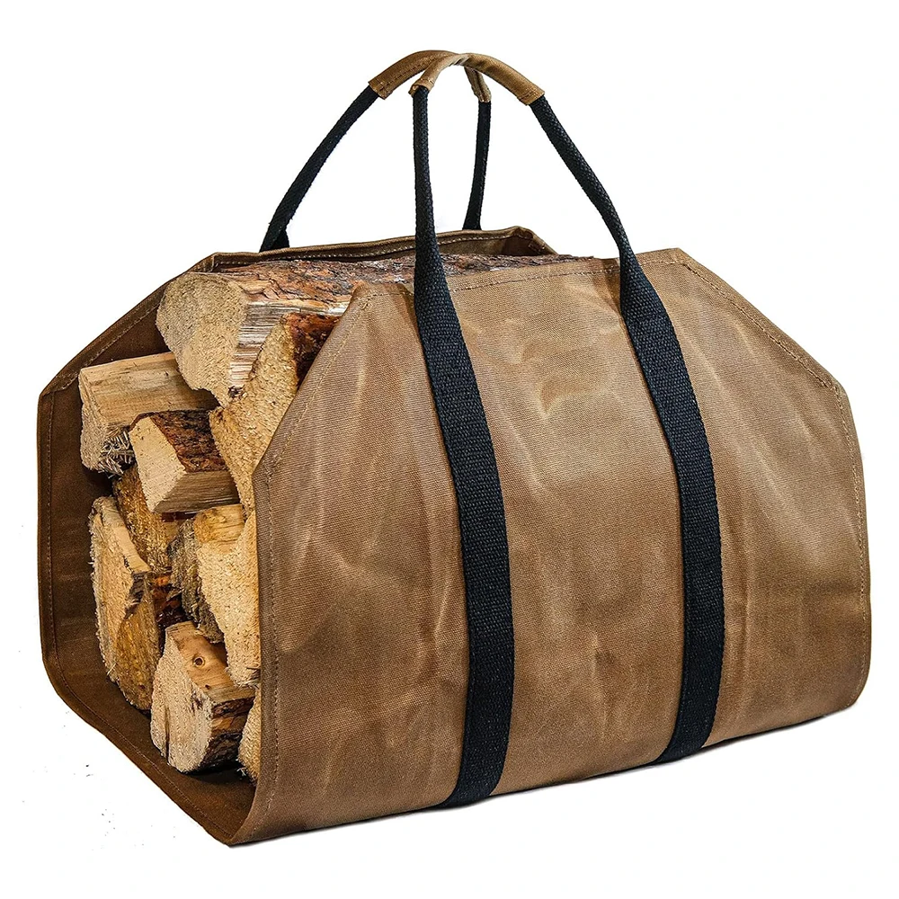 

Сумка для дров из вощеного холста, сверхпрочная сумка для транспортировки дров, сумка для дров, отличный подарок