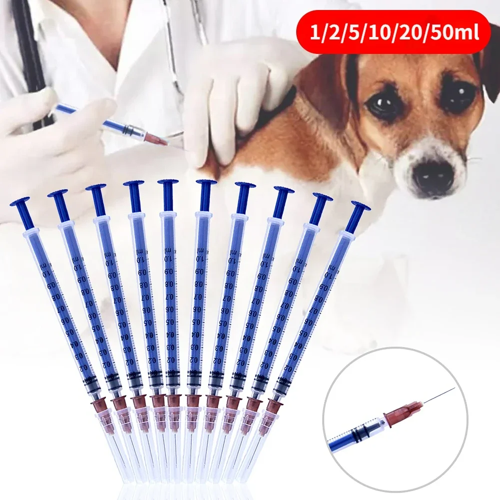 Disposable Syringe with Needle Sterile Individual Packaging for Science Laboratory Refilling Feed Liquid Measurement,1~50ml