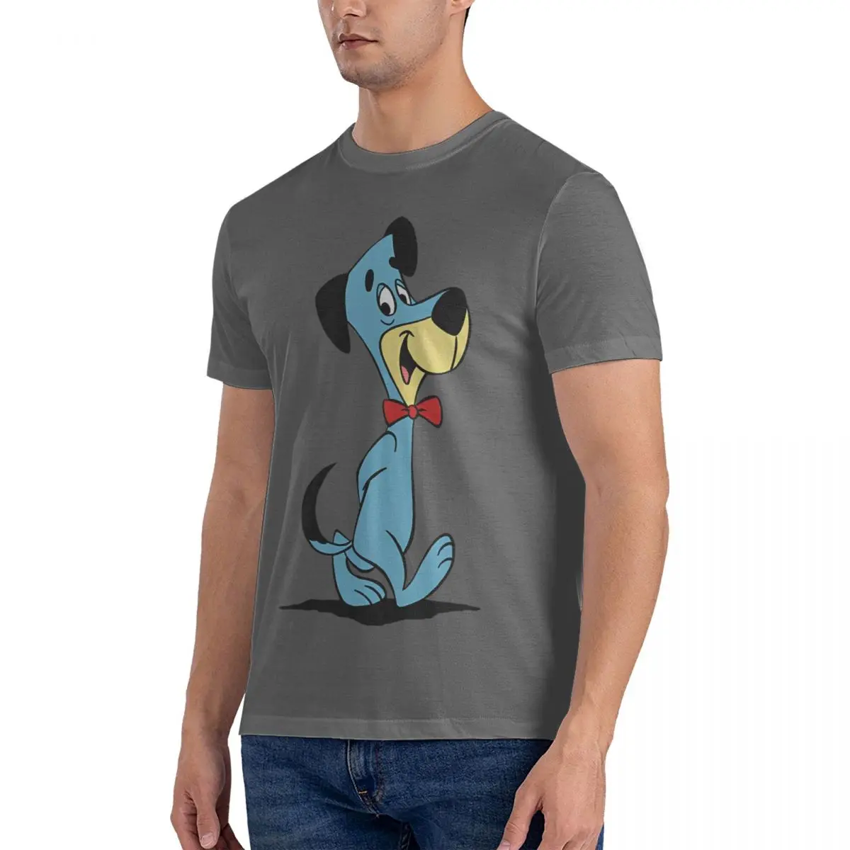 Men's Walking T Shirts H-Huckleberry Hound Show 100% Cotton Tops Vintage Short Sleeve Round Neck Tee Shirt Party T-Shirts