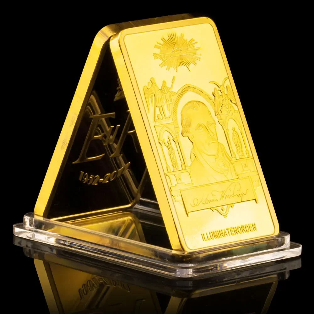 The Freemason Golden Plated Bar Souvenir Coin Freemason All Seening Eye Masonic Collectible Coins Home Decoration