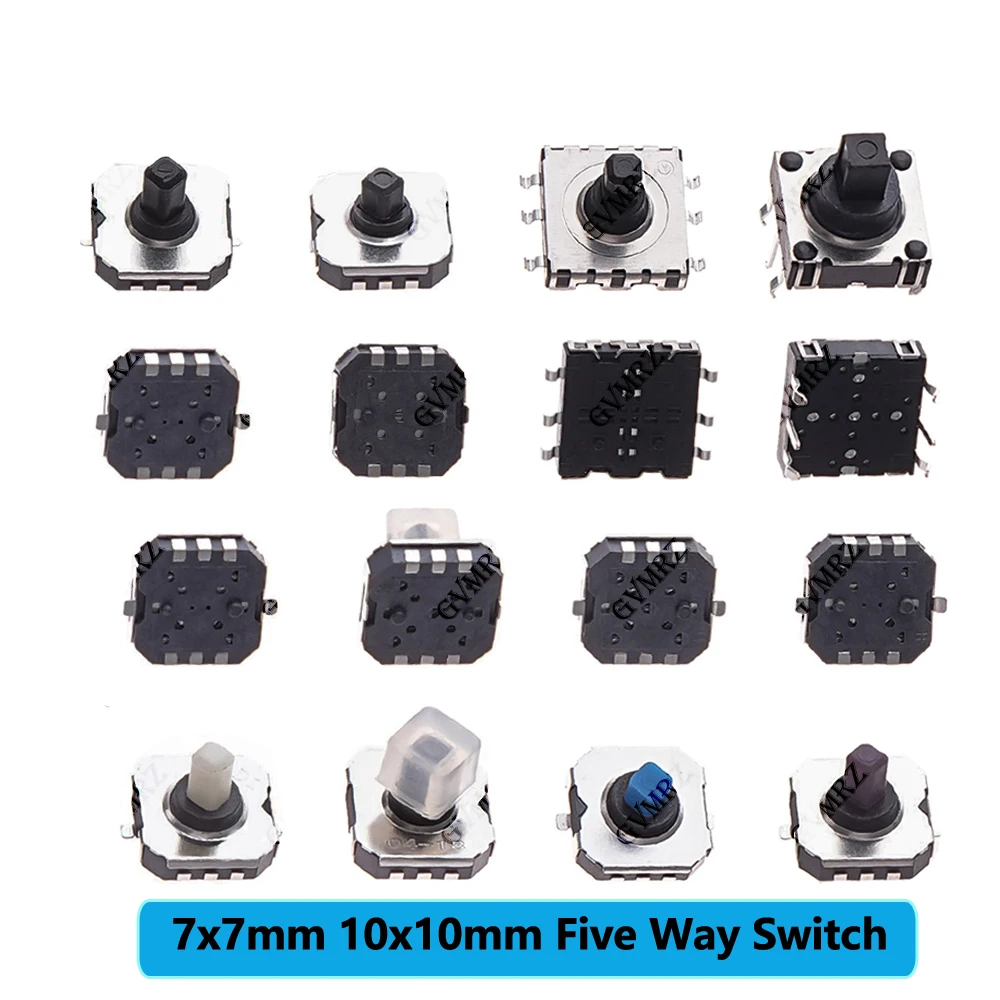 

10PCS 7*7mm 10*10mm Five Way Switch 7X7 10x10 SMD For Mobile Navigation Keys Mobile Switch to Multi-directional Switch 7x7/10x10