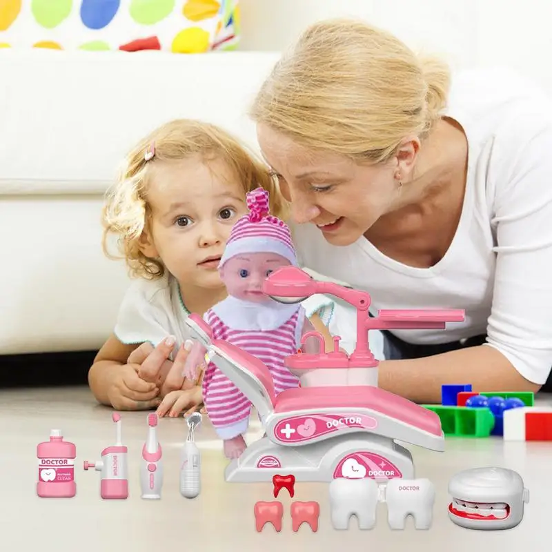 

Child Medical Toys Pretend Dentist Play Set Realistic Dentist Play Set Doctors Playset Interactive Role Play Toy For Birthdays