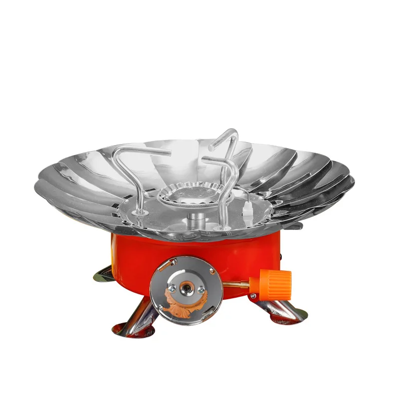 

Camping Cooking Set Stainless Steel Gas Stove Protector Windbreak Mini Gas Stove Outdoor Tourist Burner Camping Utensil Foldable