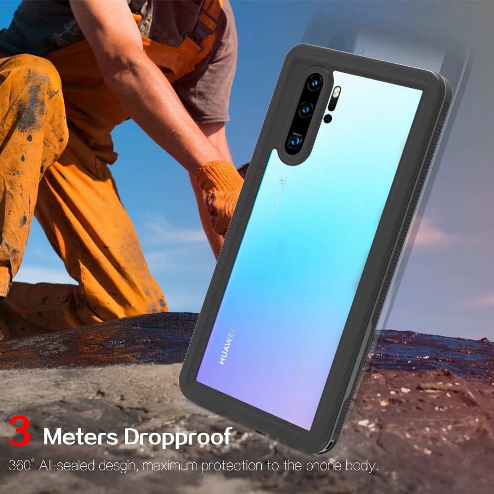 Shellbox IP68 Waterproof Case for Huawei P30 Pro Shockproof Heavy Duty Defender Cover Diving Case with Built in Screen Protector