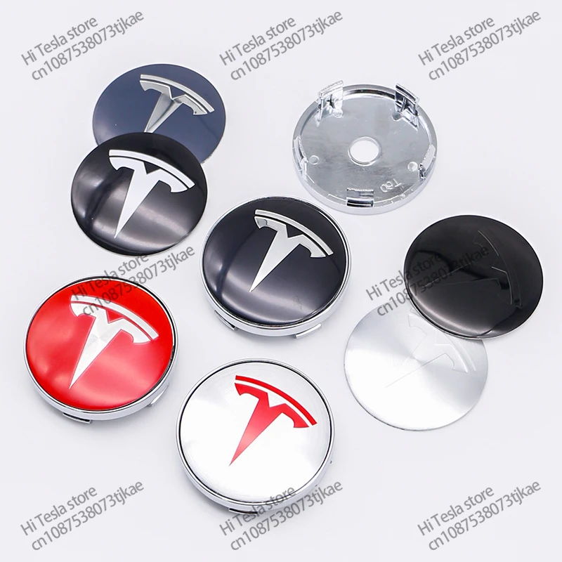 Tesla Hub Cap Center Cap Logo 4 Stuks 56Mm Hoge Kwaliteit Sticker Voor Tesla Model 3 Y S X Gepersonaliseerde Auto Sticker Auto Styling