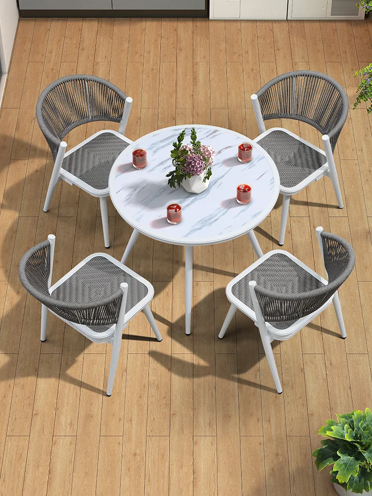 

The product can be customized.Purple Leaf Garden Table and Chair Combination Outdoor Furniture Room Homestay Courtyard