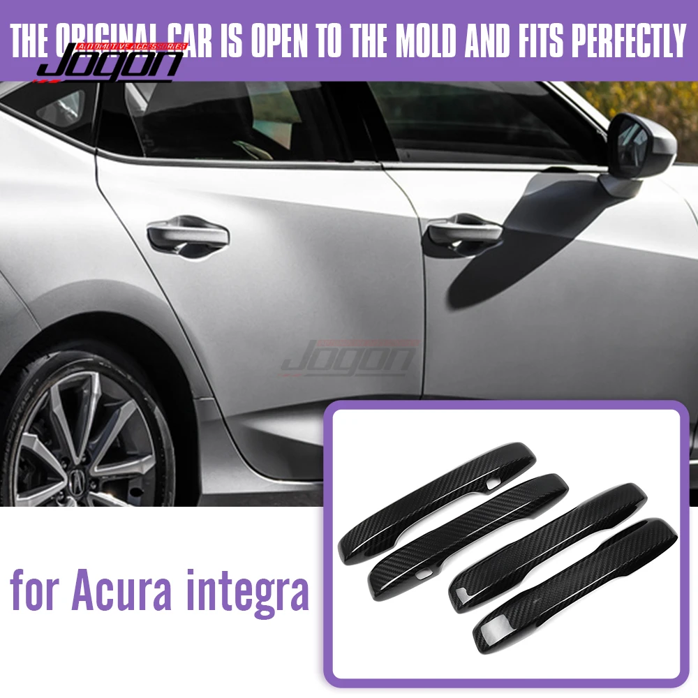 Real Dry Carbon Fiber Outer Door Handle Cover Exterior Accessories For Acura Integra Type S A-spec DE4 DE5 2022+