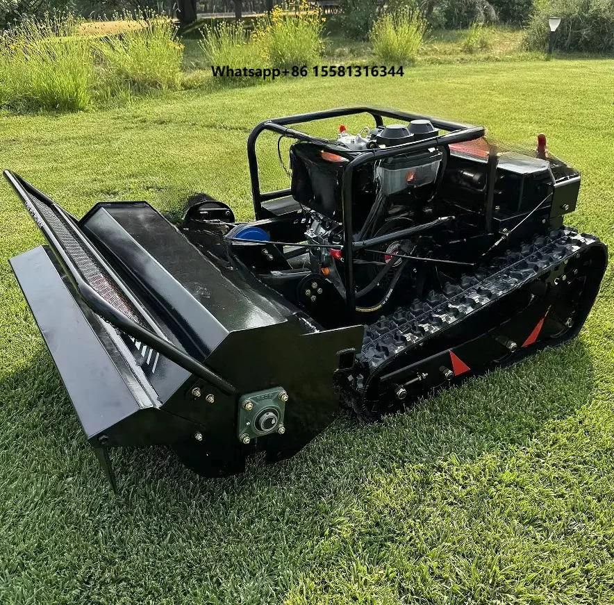 28HP Forestry Crawler Flail Mower 66 Blades Cutting Width 1000mm Remote Control Lawn Mower Grass Cutter Crusher