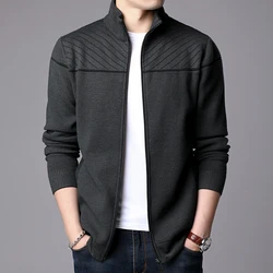 New Fashion Jackets Mens Stand Collar Cardigan Trend Streetwear Overcoat Slim it Windbreaker Casual Coat