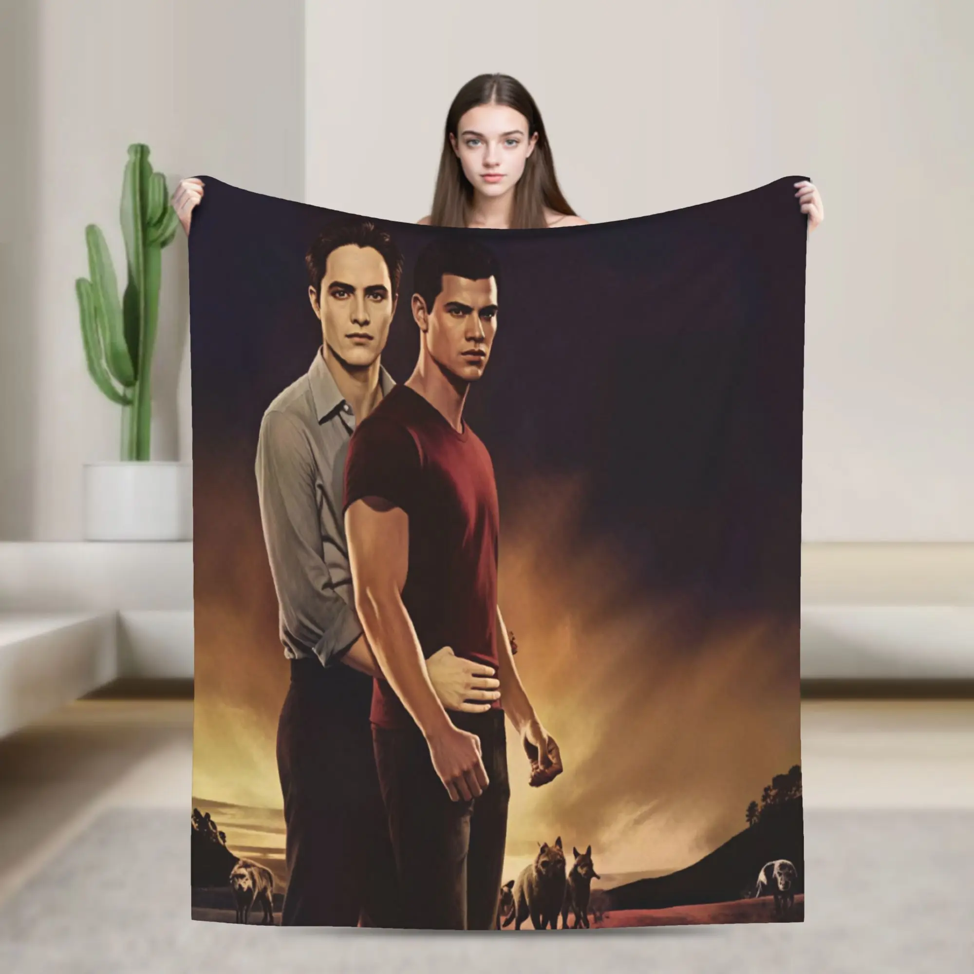 Twilight Saga Edward Bella Blanket Quality Soft Warm  Throw Blanket Autumn Decorative Outdoor Aesthetic Bedspread