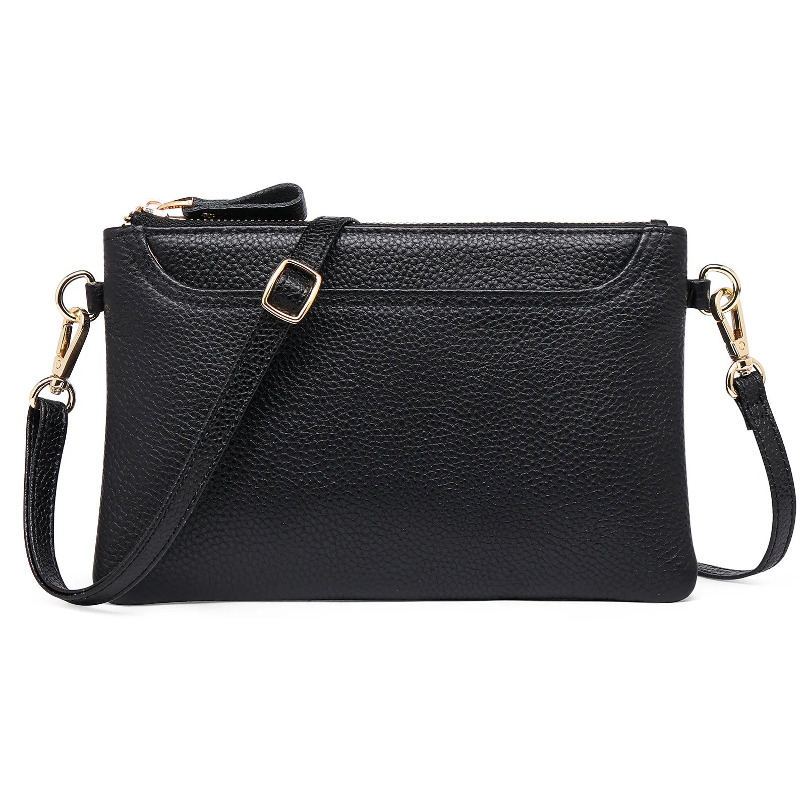 

Genuine Leather Women's Shoulder & Crossbody Bag: Minimalist Clutch, Phone Pouch, Lightweight Handbag