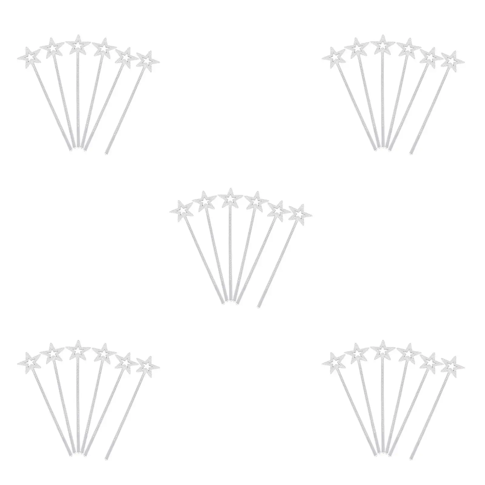 

5pcs 5 Pack Birthday Wand Wands ' Costume Princess Party Supplies Fairy Plastic Glitter Star Accessories Decoration Little