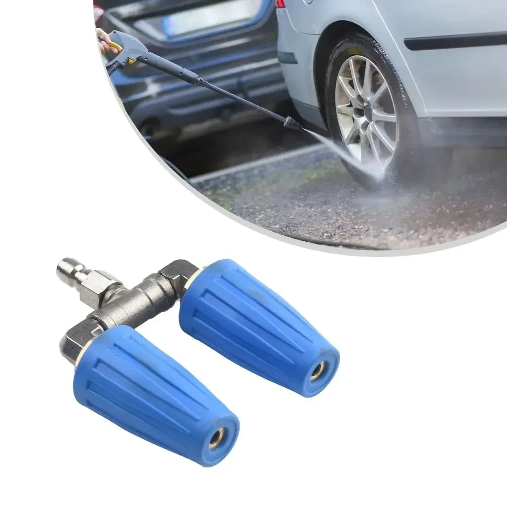 Stainless Steel Dual Turbo Nozzle Pressure Washer Quick Coupler Double Turbine Nozzle Rotary High Pressure Washer Turbine Nozzle