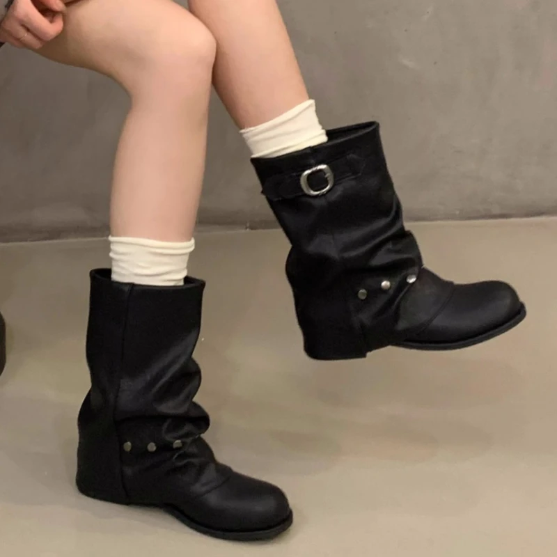 

2025 New Women's Trend Solid Color Suede Ankle Boots Brand Designer Autumn Womens High Quality Chunky Heel Chelsea Boots Zapatos