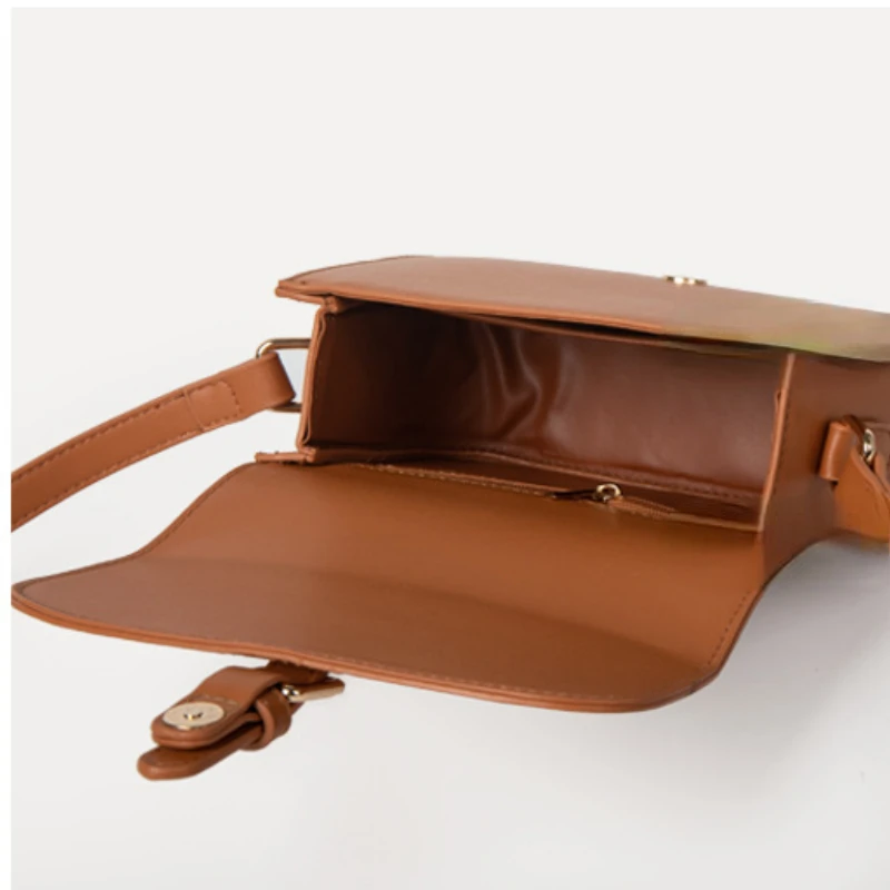 Shoulder Bag 2023 Bags for Women Classic Trend Design PU Leather Fabric Texture Solid Color All-match Retro Square Messenger Bag