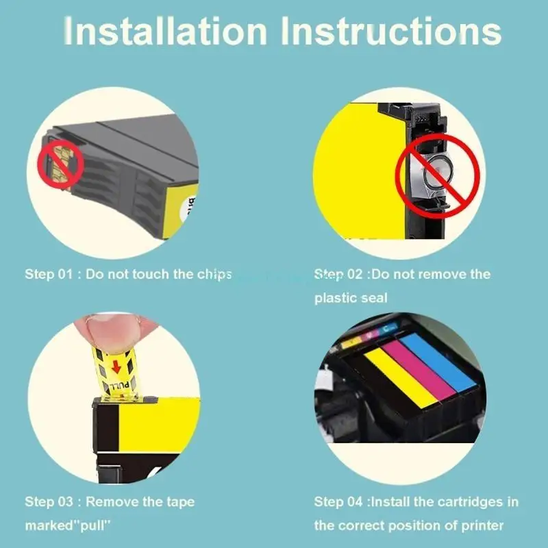 E74D 4Colors Cartridge Replacement for Expression Home XP-2200 XP-2205 XP-3205 Printer High Capacity Box Full