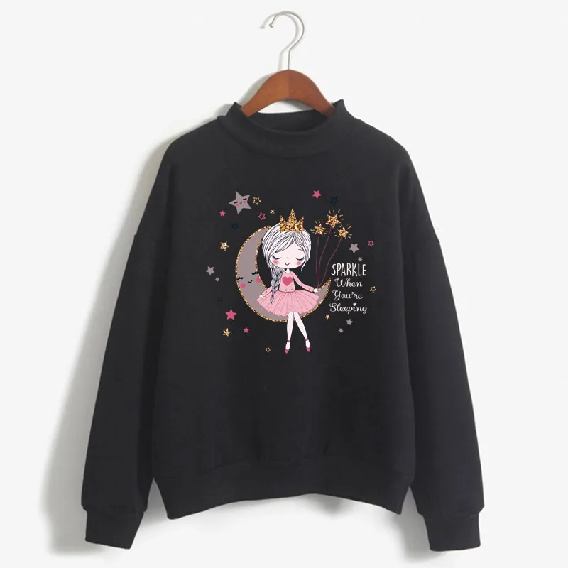 SPARKLE when you're sleeping Print Women Sweatshirt Korean O-neck Knitted Pullover Thick Autumn Candy Color Lady Clothing 71