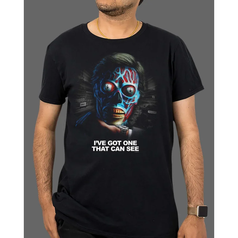 

Vintage John Carpenter's They Live 1988 Movie Scary halloween Gift t shirt for man Large size Tops Scifi Graphic clothes