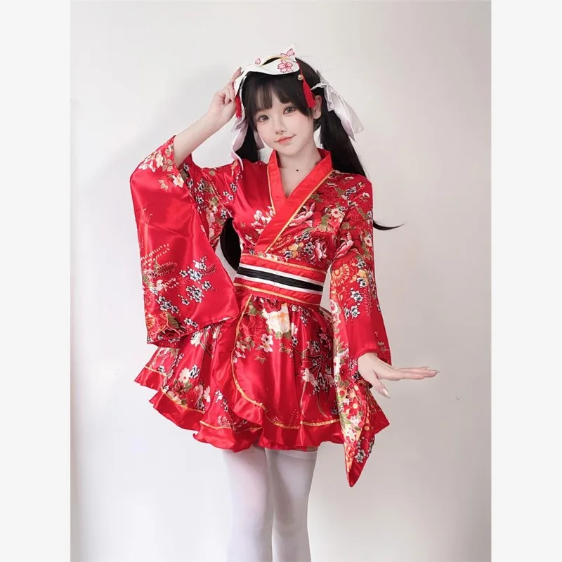 فستان رسمي كيمونو تقليدي زي تنكري جديد للصيف على طراز الأزهار مجموعة يوكاتا وكيمونو النسائية المعدلة