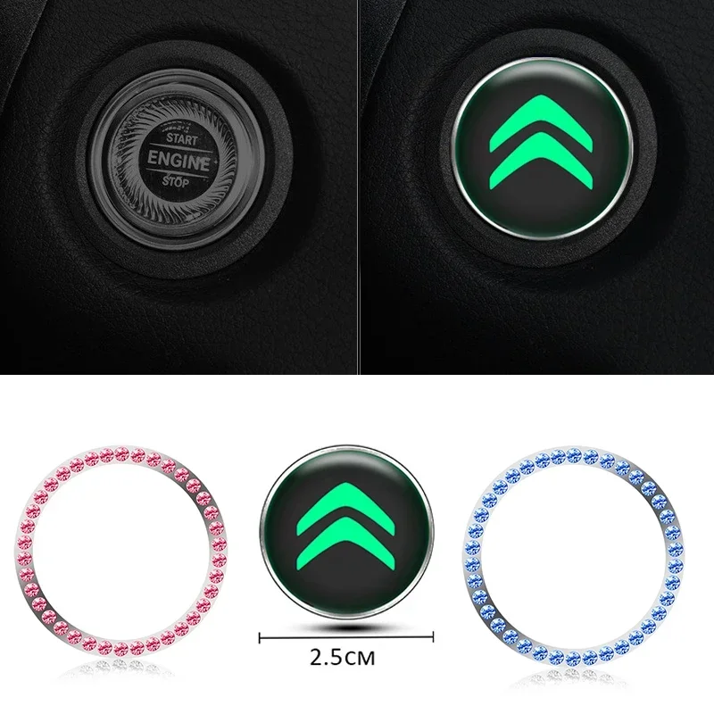 Car Engine Luminous Start Stop Button Cover Sticker Decoration for Citroen Xsara Picasso C2 C3 C4 C4l C5 Saxo Ds3 Ds4 Elysee C5