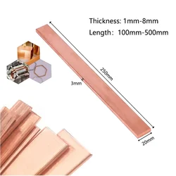 99%Pure copper material for DIY Thickness 1/1.5/2/3/4/5mm  Strip Red Copper Pad  Foilar DIY CNC Material