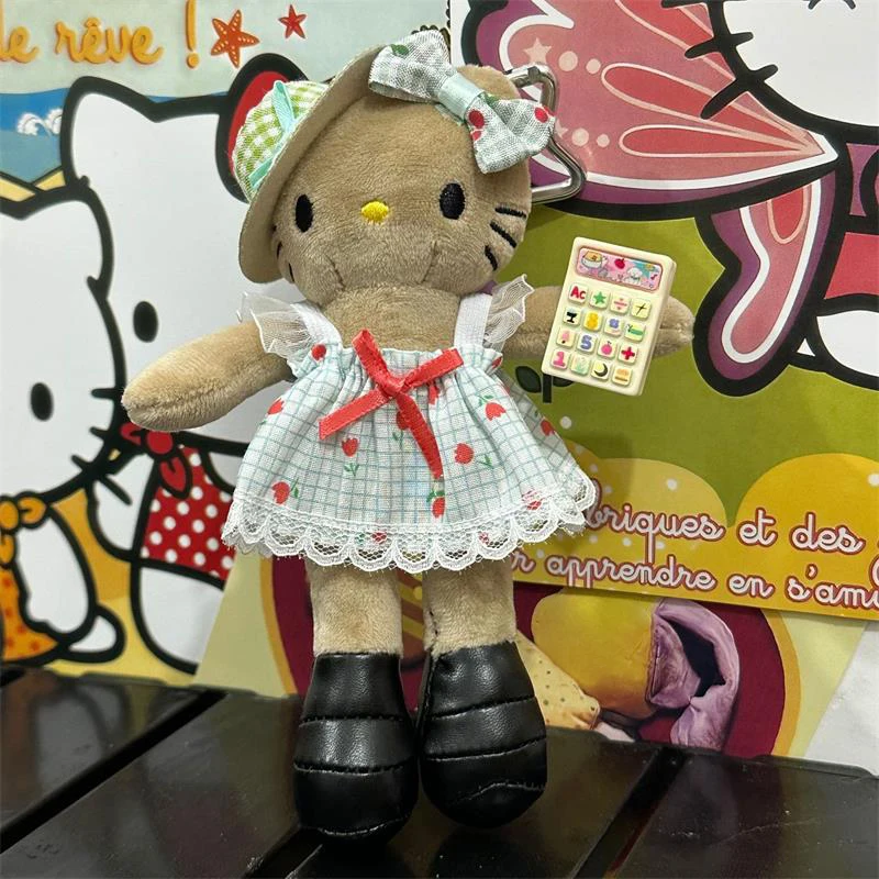 2025 Nowe Czarne Skórzane Długie Nogi Hellokitty DIY Słuchawki Deskorolka Pluszowa Lalka Brelok Ozdoby do Jeansów Zawieszka do Torby Prezent