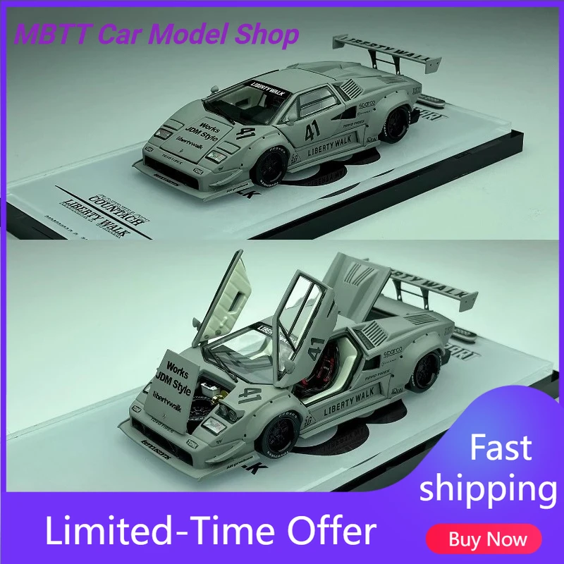 

Коллекционная модель автомобиля TopArt 1:64 LBWK Lamborghini Countach JDM, полностью открывающаяся, из литого металла, отличный подарок
