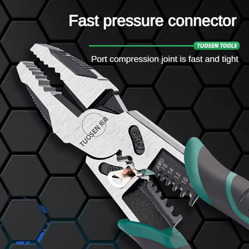 Deli 9 inch multi-function electrician pliers multi-function wire stripper pliers pointed nose pliers diagonal pliers hand tools