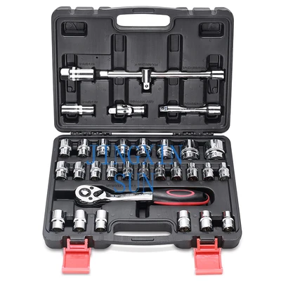 32-Piece Sleeve Set Socket Wrench Spark Plug Tool Combination Set Auto Repair Auto Protection Vehicle Kit
