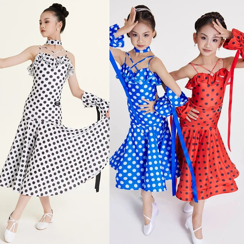 Mode Ballroom Danswedstrijd Kostuum Meisjes Nationale Standaard Latin Dans Jurk Kinderen Prestaties Dansen Jurken SL12669