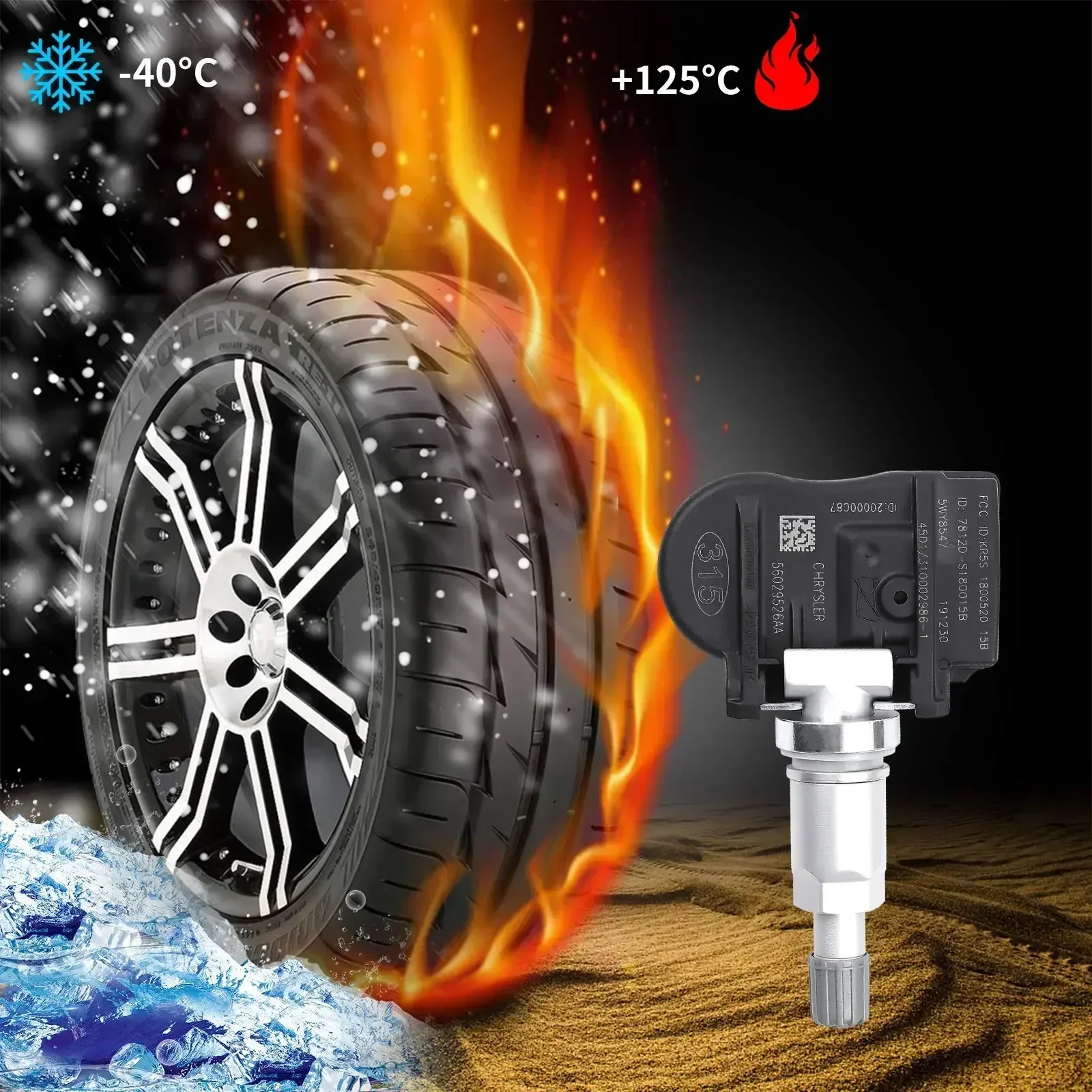 8 مجموعات من مستشعر ضغط الإطارات 4 قطع لسيارة جيب جراند شيروكي ليبرتي كومباس باتريوت، شاحن عيار المنتقم #5