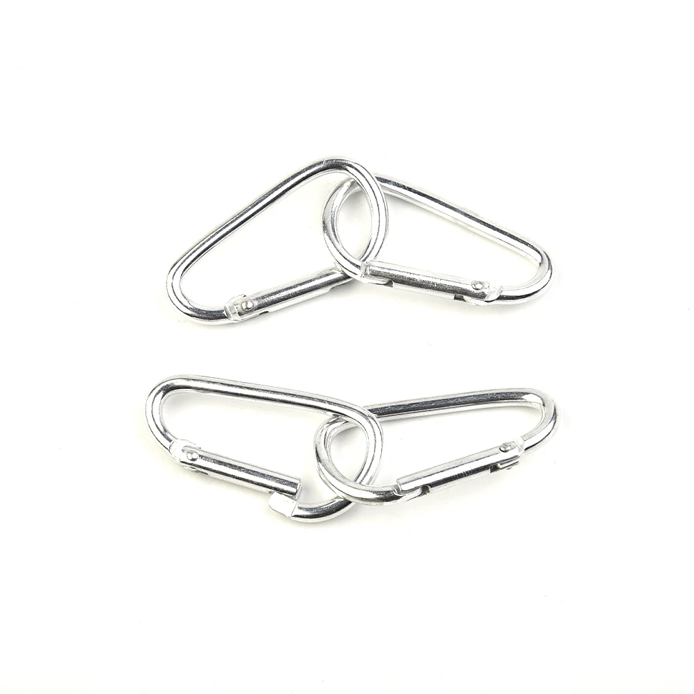 50/100 Pcs Silver / Black Caving Camping Hiking Climbing AccessoriesAluminum Carabiner Spring Belt Clip Key Chain