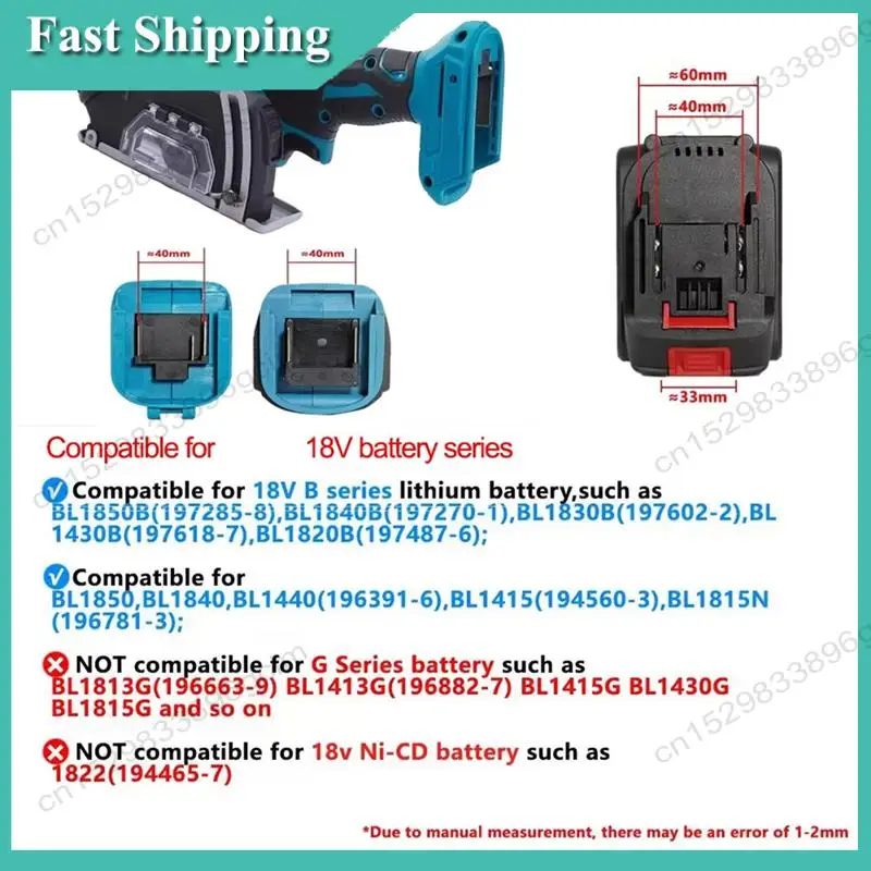 -BABQ Mini smerigliatrice angolare a batteria da 3 pollici Elettric CUT OFF Tool Taglio sega circolare utensile elettrico per batteria da 20 V