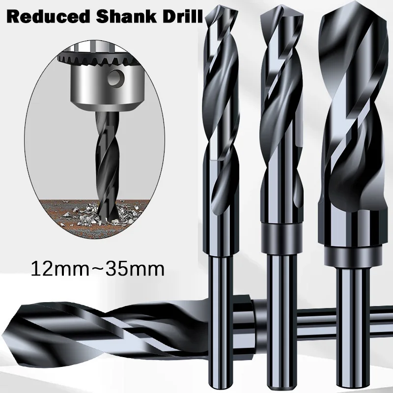 1Pcs 12mm~35mm Reduced Shank HSS Twist Drill Bit For Wood/Metal Drilling Bit Gun Drill Metal Drilling Tools