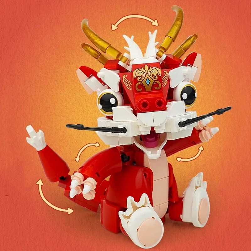 Tacpley-décennie s de construction de dragon chinois, ornements de nouvel an cool, jouets pour enfants, cadeaux d'anniversaire, figurines d'assemblage Kawaii