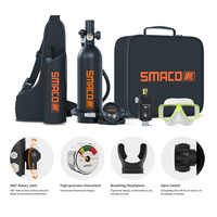SMACO DIVE 1L Mini Scuba Diving Tank/Equipment Oxygen Cylinder Underwater Breathing 15-20min Portable Scuba Tank Kit for travell