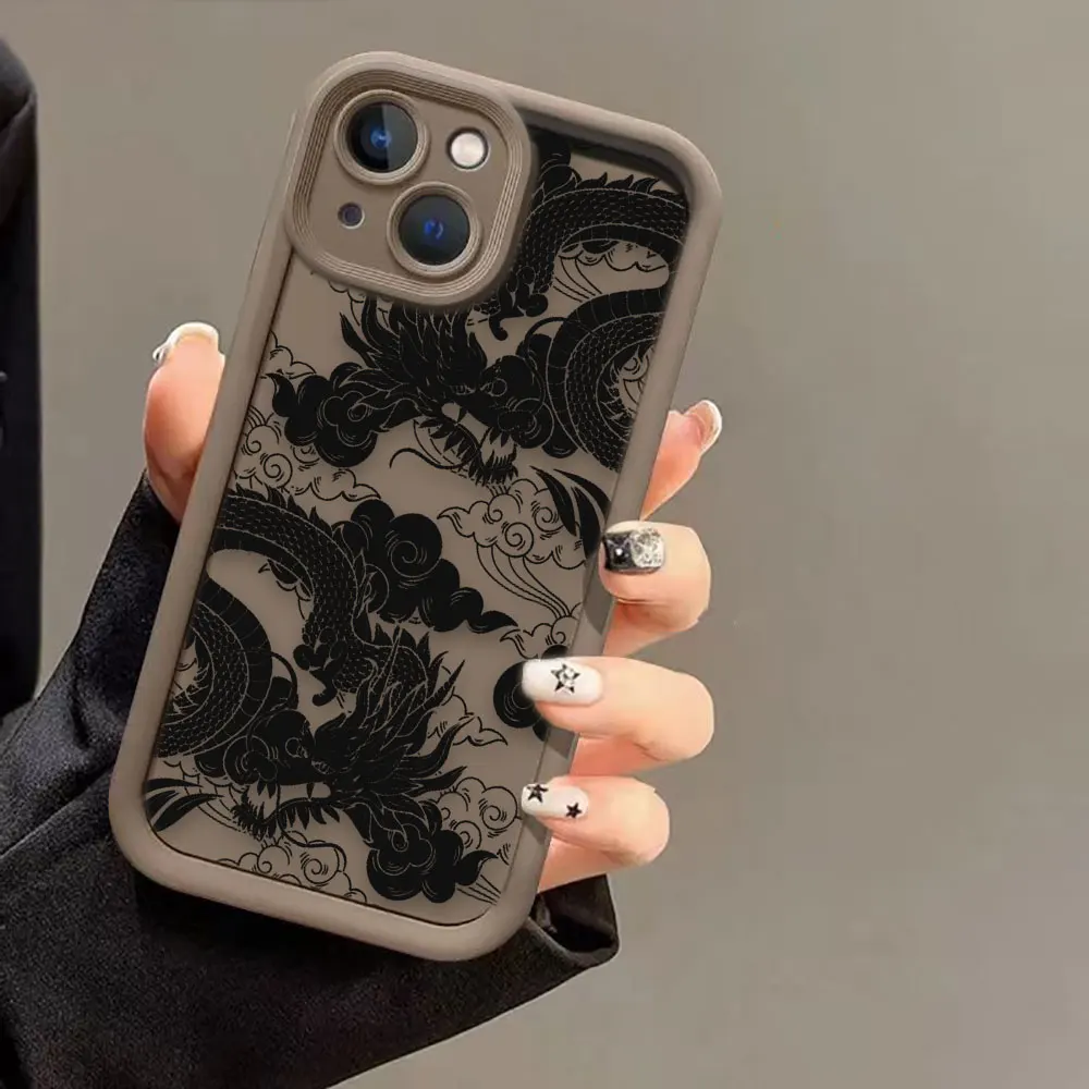 Painting Dragon Line Phone Case For Infinix SMART SPARK 9 10 20C 30C 40C CAMON 20 30 40 POP 8 POVA 6 7 ITEL A80 A90 Shell Case