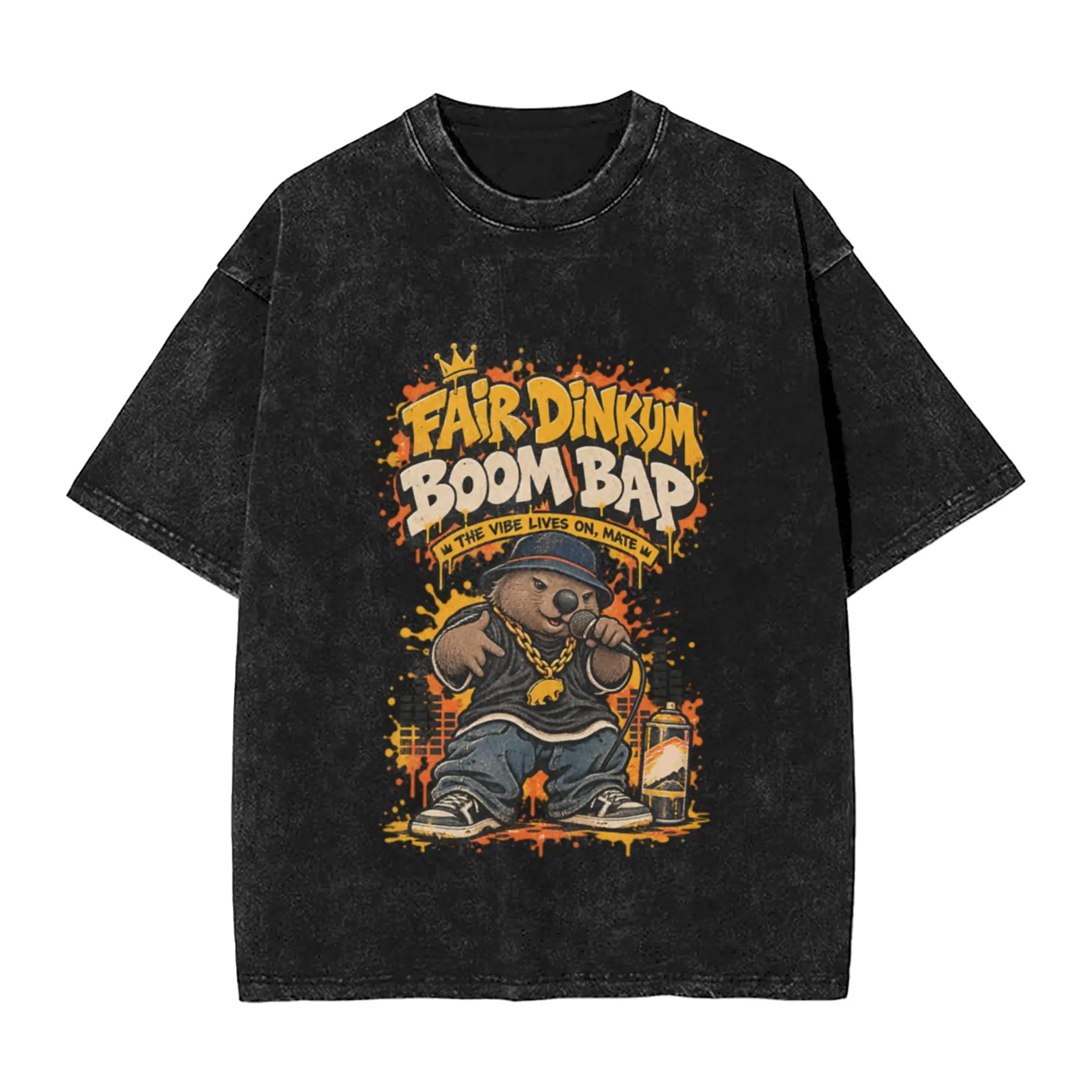 Fair Dinkum Boom Bap Hip Hop Wombat Graffiti School Rap Unique Cool A Vintage Oversized Cotton Unisex T-Shirts